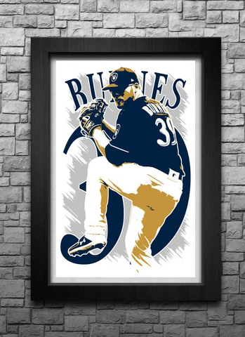 CORBIN BURNES art print/poster MILWAUKEE BREWERS FREE S&H! JERSEY Cover