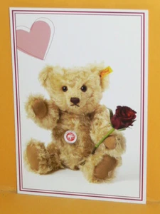 Grußkarte - AK - Bär mit Rose - Neu -  - Bild 1 von 2