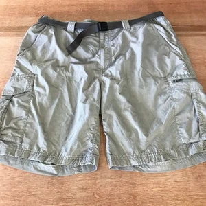 Columbia Omni Shield Cargo Shorts Men 38 Beige Zip Pocket Belted High Rise - Picture 1 of 14