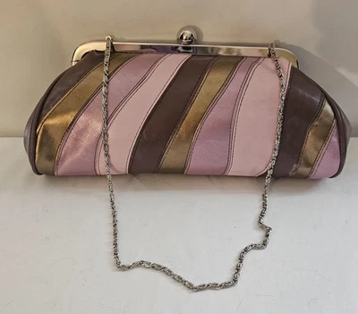 Jessica McClintock Bolso sin asas Bandolera Cartera Retazos Cadena Metálica Bolso de Noche Foto 1 de 4