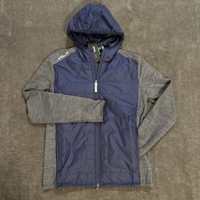 RLX Ralph Lauren Hybrid Hooded Jacket Wool Full Zip Blue Quilted US Men's Medium - Image 1 of 4