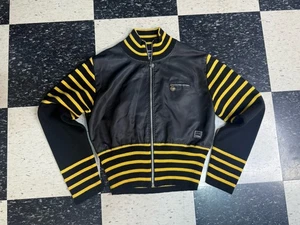 Vintage 90er Versace Jeans Couture Bee schwarz gelb Cropped Jacke Damen Gr. L - Bild 1 von 15