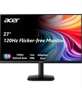 Acer KA272 G0bi 27" IPS LED FHD 120Hz 1ms FreeSync Monitor (HDMI,VGA) - Black - Picture 1 of 4