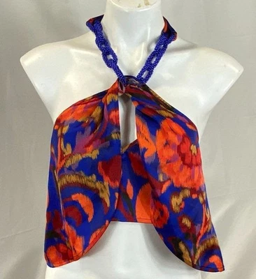 Marciano Women's Blue Floral Halter Top S NWT - image 1 of 4