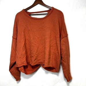 Aerie Rust Orange Sweatshirt Long Sleeve Casual Pullover Solid Comfy Relaxed Fit - Picture 1 of 5
