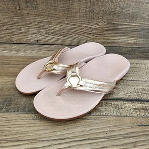 Vionic Tide Aloe Metallic Rose Gold Sandal Women Size 8.5 Arch Support - Picture 1 of 9