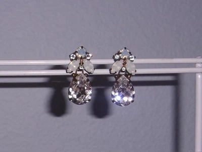 Заявление Sorrelli капли серьги на посты прозрачный, белый свадебный - Изображение 1 из 4