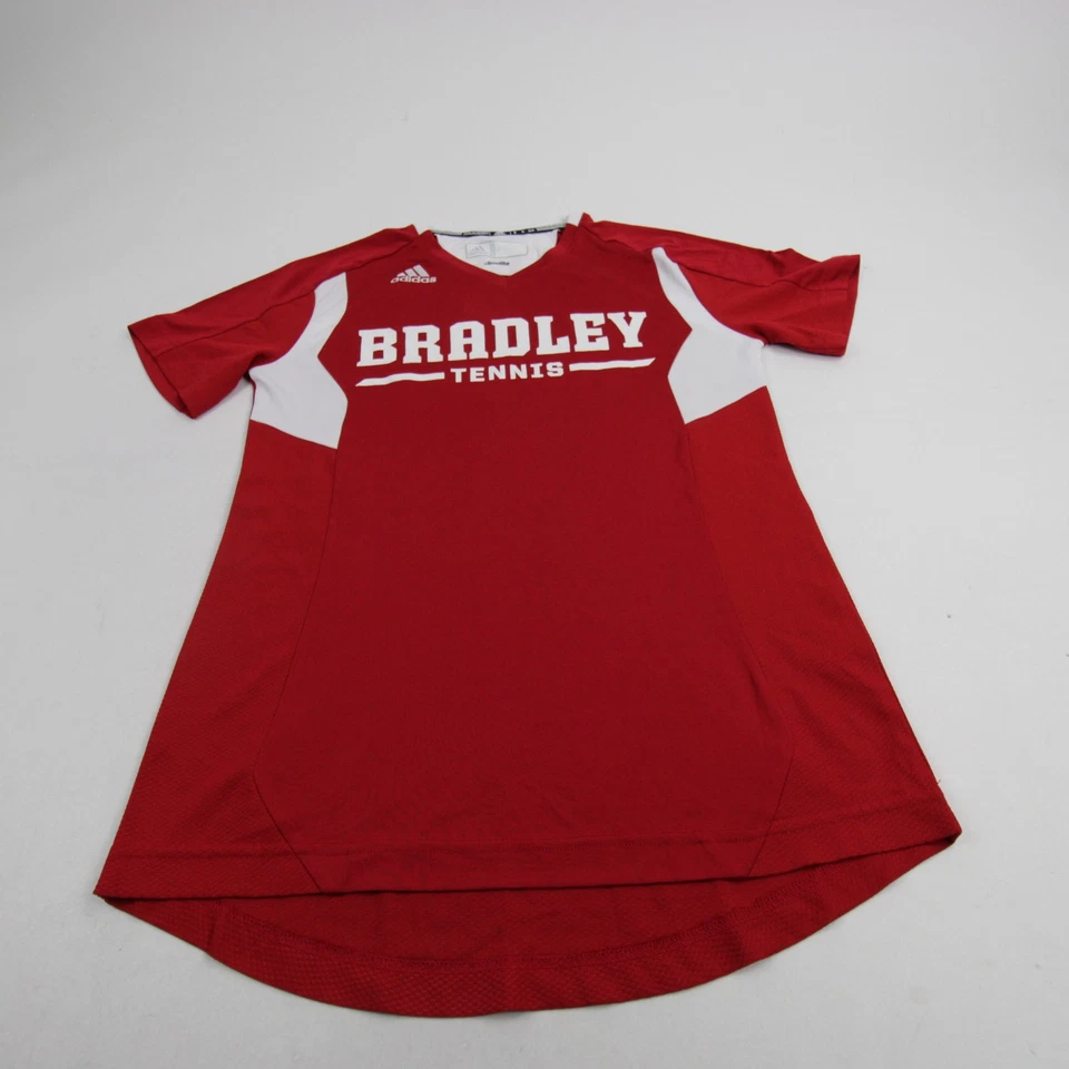 Bradley Braves adidas Climalite Short Sleeve Shirt Women's Red/White New - Image 1 of 1
