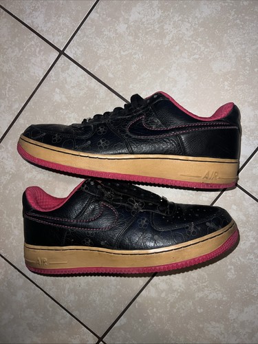 NIKE Air Force 1 Premium 07 TAGLIA 10 5 Hawaii nero floreale rosa RARA 2007