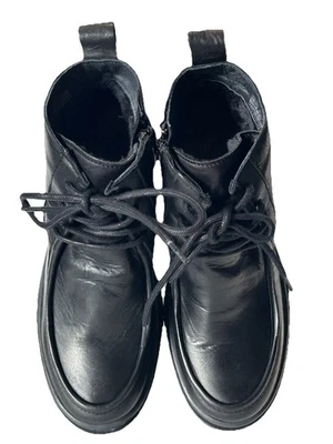 Mujer Talla 6.5-7 (EU 37) Miz Mooz Cuero Botines con Cordones Amherst Negro Foto 1 de 4