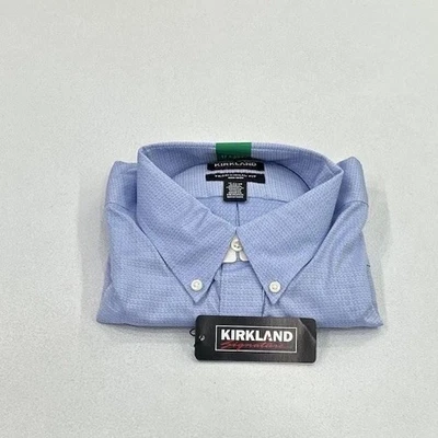 Kirkland Men's Traditional Fit Non-Iron Dress Shirt, White/Blue,    17 X 32/33 - Image 1 of 3