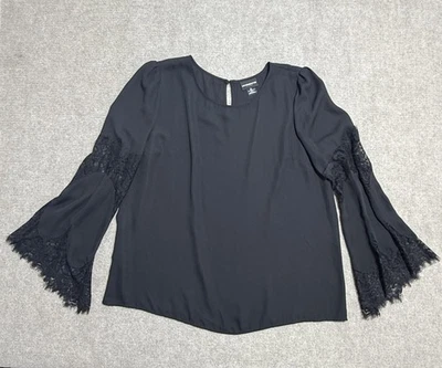 Blusa Liz Claiborne para mujer XL encaje manga campana carrera top elegante ropa de trabajo Foto 1 de 4