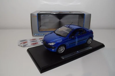 B86 1:18 WELLY PEUGEOT 206 CC MET. MIB BLU MOLTO RARO! - Immagine 1 di 4