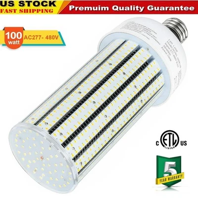 100W LED Corn Light Bulb Replace 400W MH/HPS Warehouse High Bay Light AC277-480V - Image 1 of 4