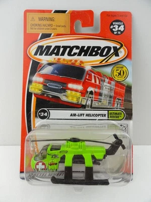 2002 Matchbox #34 Air-Lift Helicoper (Green) - Image 1 of 4