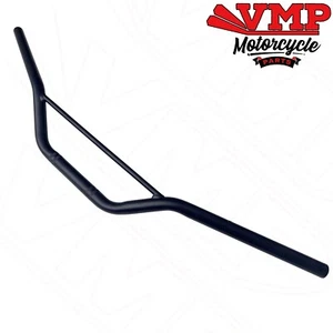 Scrambler Brat Cafe Racer Motorcycle Cross Bar Brace Handlebars Black 22mm 7/8" - Picture 1 of 6