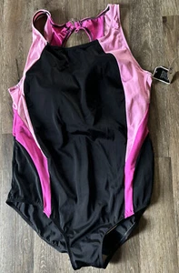 Inches Off Swim Suit Womens One Piece Black & Pink Slimming 24W - Picture 1 of 7