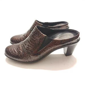 1803 Damen 9 US 40 EU High Heel Pantoletten kupferfarben Kunstleder Schlangenoptik Lackleder - Bild 1 von 9