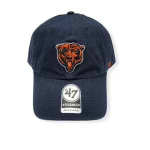 '47 Chicago Bears Clean Up Bear Face Logo Navy Adjustable Strap Hat Dad Cap - Picture 1 of 6