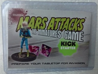 2013 Topps Mars Attacks Promo Card THE MINIATURE GAME KickStarter-Mantic preown - Image 1 of 3