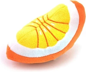 Dog Plush Toy For Small Dogs, Squeaker Squeaks, Orange Slice, 5" - Picture 1 of 1