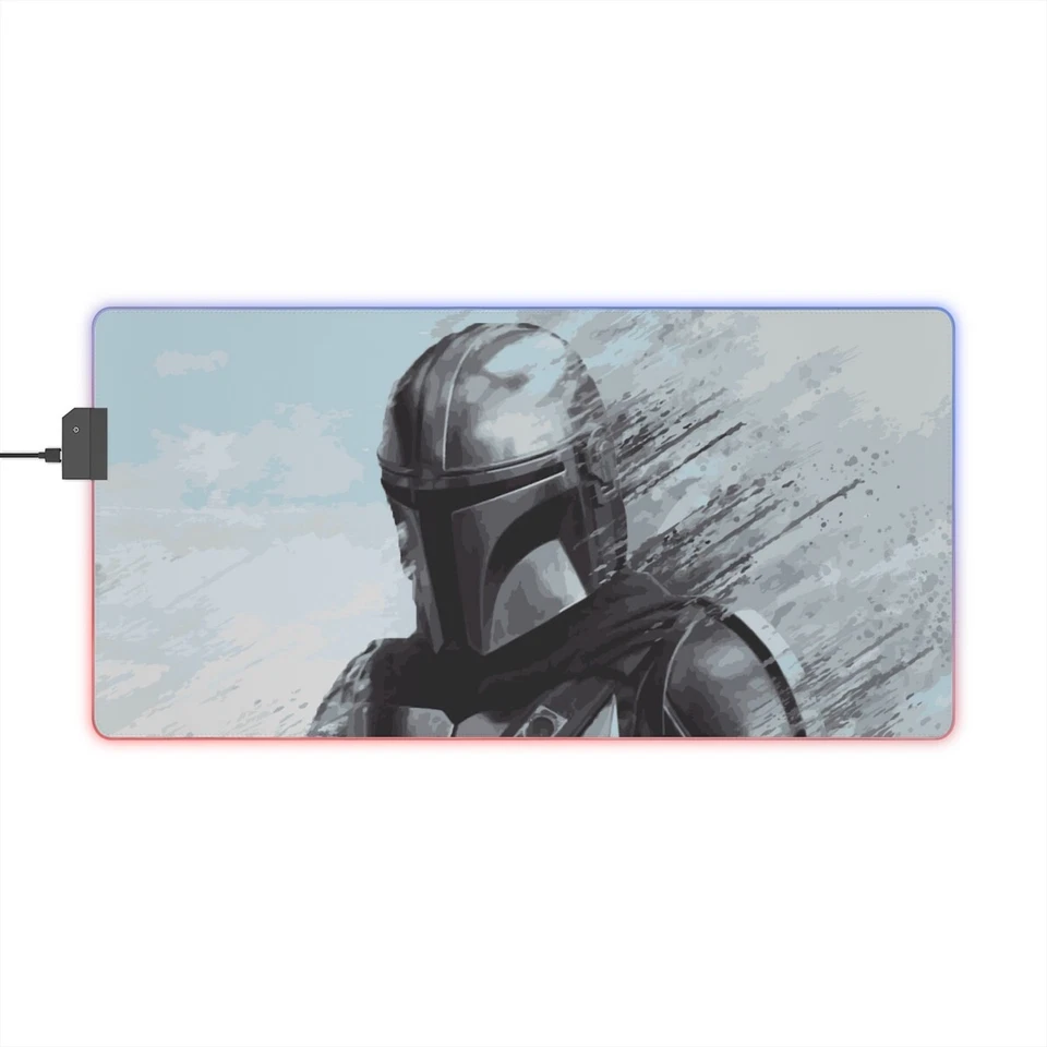 Star Wars Din Djarin The Mandalorian LED Gaming Mouse Pad RGB - Image 1 of 1