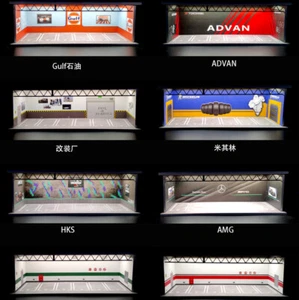 1:64 Diorama Car Garage Model LED Light Car Parking Lot Scene Display Model Gift - Picture 1 of 32