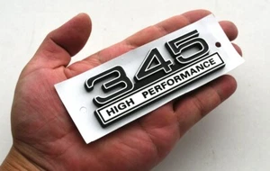 1pc 345 5.7 Liter High Performance Engine Emblems Badge 3D Decals Chrome Black - Picture 1 of 4
