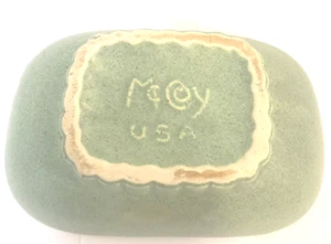 Vintage McCoy Green Speckled Matte Ceramic Low Planter 7" - Picture 1 of 10