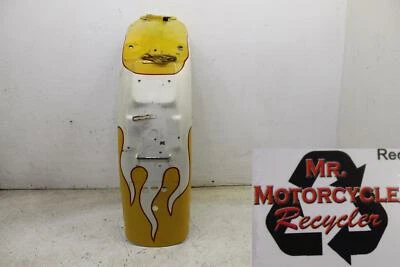 1996 SUZUKI SAVAGE 650 OEM  SPRAY PAINTED WHITE YELLOW  RED FLAMED REAR  FENDER  - Image 1 of 4