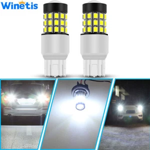 White 7443 LED Strobe Flashing Reverse Light Bulbs For Honda Accord Civic Sedan - Picture 1 of 10