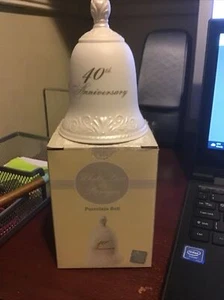 40TH ANNIVERSARY PORCELAIN BELL BIRTHDAY CHRISTMAS  ADULTS  CELEBRATION - Picture 1 of 2