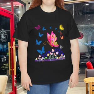 Schmetterlingsaugen Schmetterlingsliebhaber Design Damen Mädchen T-Shirt - Bild 1 von 7