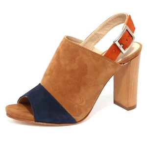 B1195 sandalo donna UNISA YUSE scarpa beige/blu/arancione shoe woman - Picture 1 of 4