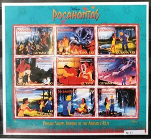 DD2.61 Guyana postfrisch Disney Cartoons Animation Pocahontas Figuren Film - Bild 1 von 6