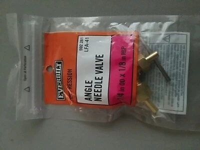 EVERBILT 1/4 in. OD Compression x 1/8 in. MIP Brass 90-Degree Elbow Valve LFA-41 - Image 1 of 3