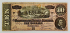 Civil War Confederate $10 Note Series of 1864 Currency Bill