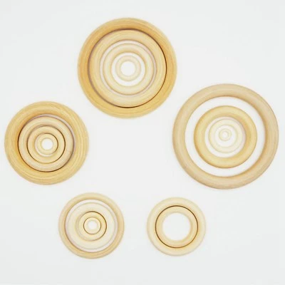 Craft DIY Unfinished Natural Untreated Plain Wooden 12mm-70mm Wood Round Ring - image 1 of 4
