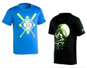 Under Armour Lot of 2 Little Boys Size 4 Short Sleeve T-Shirts NWT Heatgear - Picture 1 of 4