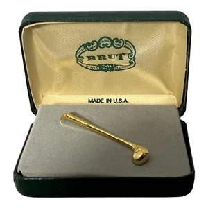 Brut Driver Golf Club Gold Tone Vintage Tie Bar Clip made in USA Original Case - Picture 1 of 7