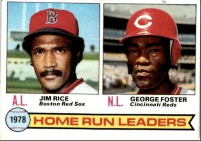 1979 Topps 1978 Home Run Leaders - Jim Rice/George Foster Boston Red - Image 1 of 2