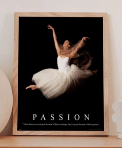 Póster motivacional de ballet estampado artístico para niñas habitación baile estudio decoración de pared regalo - Imagen 1 de 9