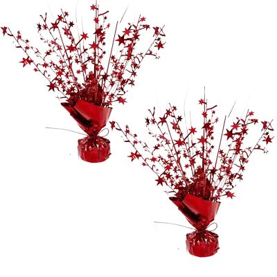 Paquete de 2 centros de mesa rojos brillantes - decoraciones de mesa para decoración del hogar cumpleaños boda... Foto 1 de 4