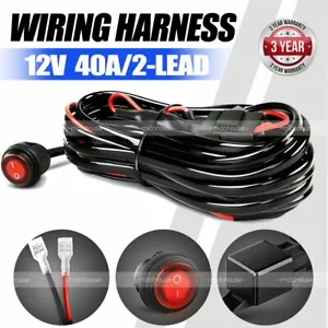 Kit de arnés de cableado barra de luz LED de 8 pies 12V 40A relé de fusibles interruptor de encendido/apagado-2 plomo - Imagen 1 de 9