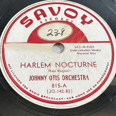 JOHNNY OTIS Harlem Nocturne / Midnight In The Barrelhouse 78 Savoy 815B - BLUES - Image 1 of 4