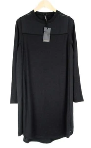 Maison Scotch Damen Kleid L Schwarz Wolle 2-in-1 Mehrlagig Langärmelig Knielang - Bild 1 von 17
