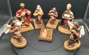 Vintage mexikanische Pappmaché Volkskunst 7-teiliges Weihnachtskrippenset Nuno Valez - Bild 1 von 24