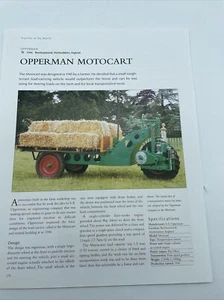 1946 Opperman Motocart Tractor Frameable Article Pics Specifications Display - Picture 1 of 1