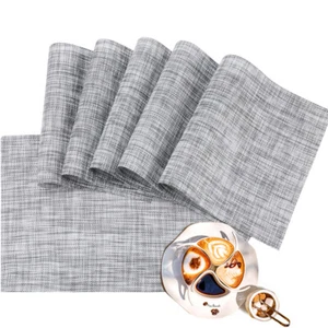 6PCS PVC Place Mat Oblong Kitchen Table Home Dining Washable NEW - Picture 1 of 12
