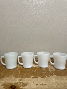 Anchor Hocking 24-1212 Milchglas D-Griff Ofenfest Becher Hergestellt in den USA 4er Set - Bild 1 von 4